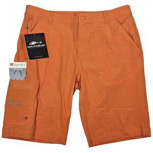 Grundens Men's Gaff Short Burnt Orange Size 34 UPF 50 Quick Dry Fishing Pockets